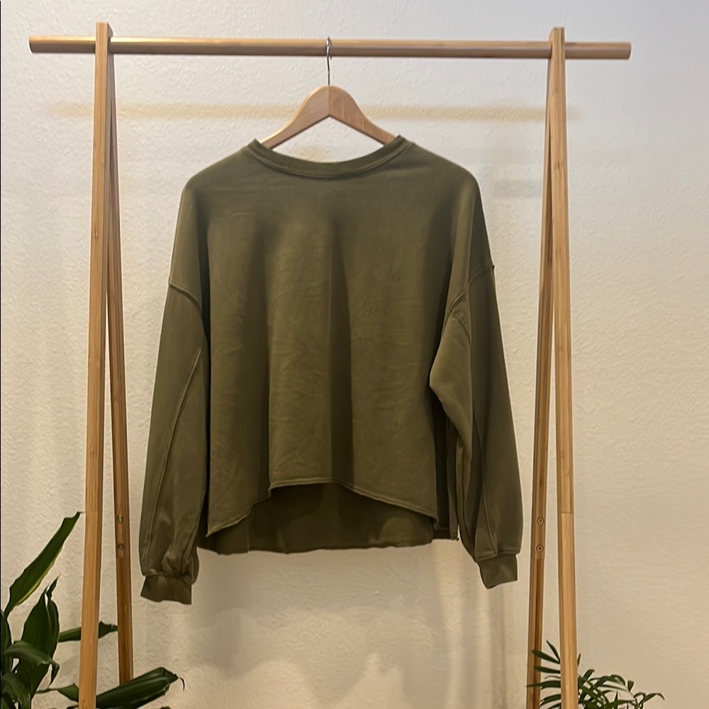Colsie Olive Green Oversized Sweatshirt